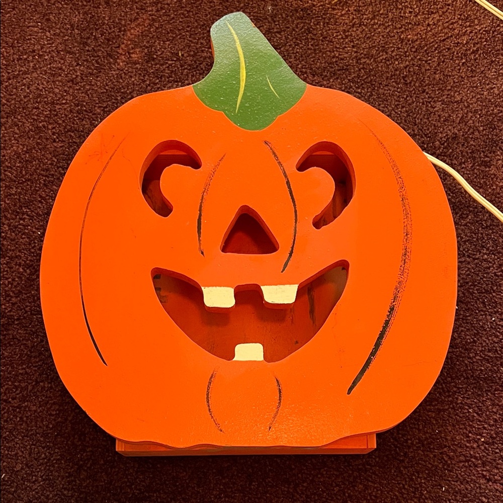 Orange lighted Pumpkin Halloween Decor